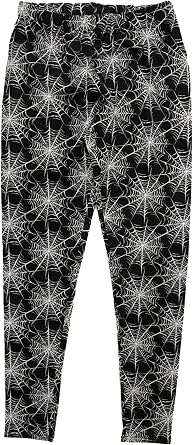 NoBo Junior Women Black & White Spider Web Halloween Leggings Stretch Pants