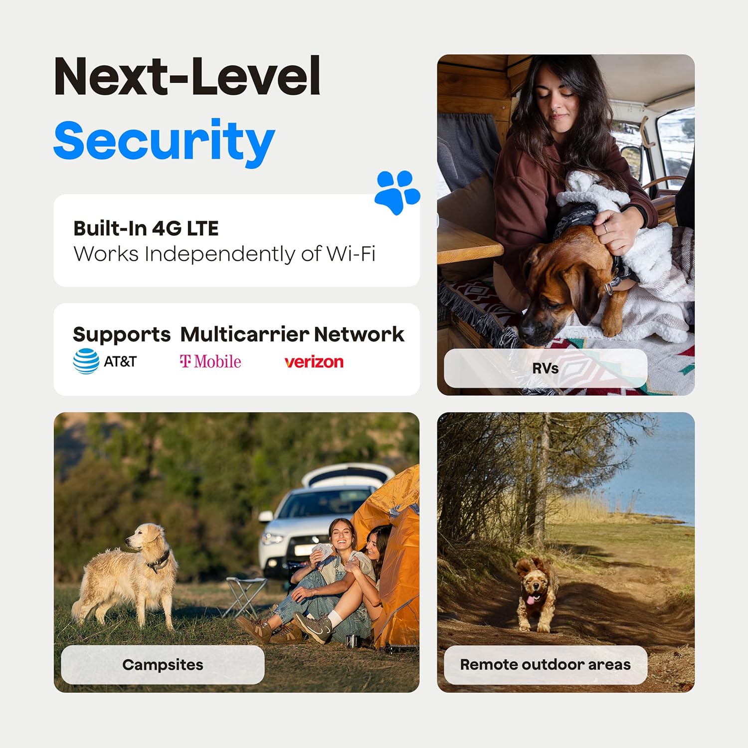 Waggle Pack of 2 4G LTE Security Camera for RV, No Wi-Fi Needed, 2K HD, 300° Pan, 9000mAh Battery, PIR & AI Human Detection, Siren Alarm, Indoor/Outdoor Cam for Camping/Travel, Subscription Required