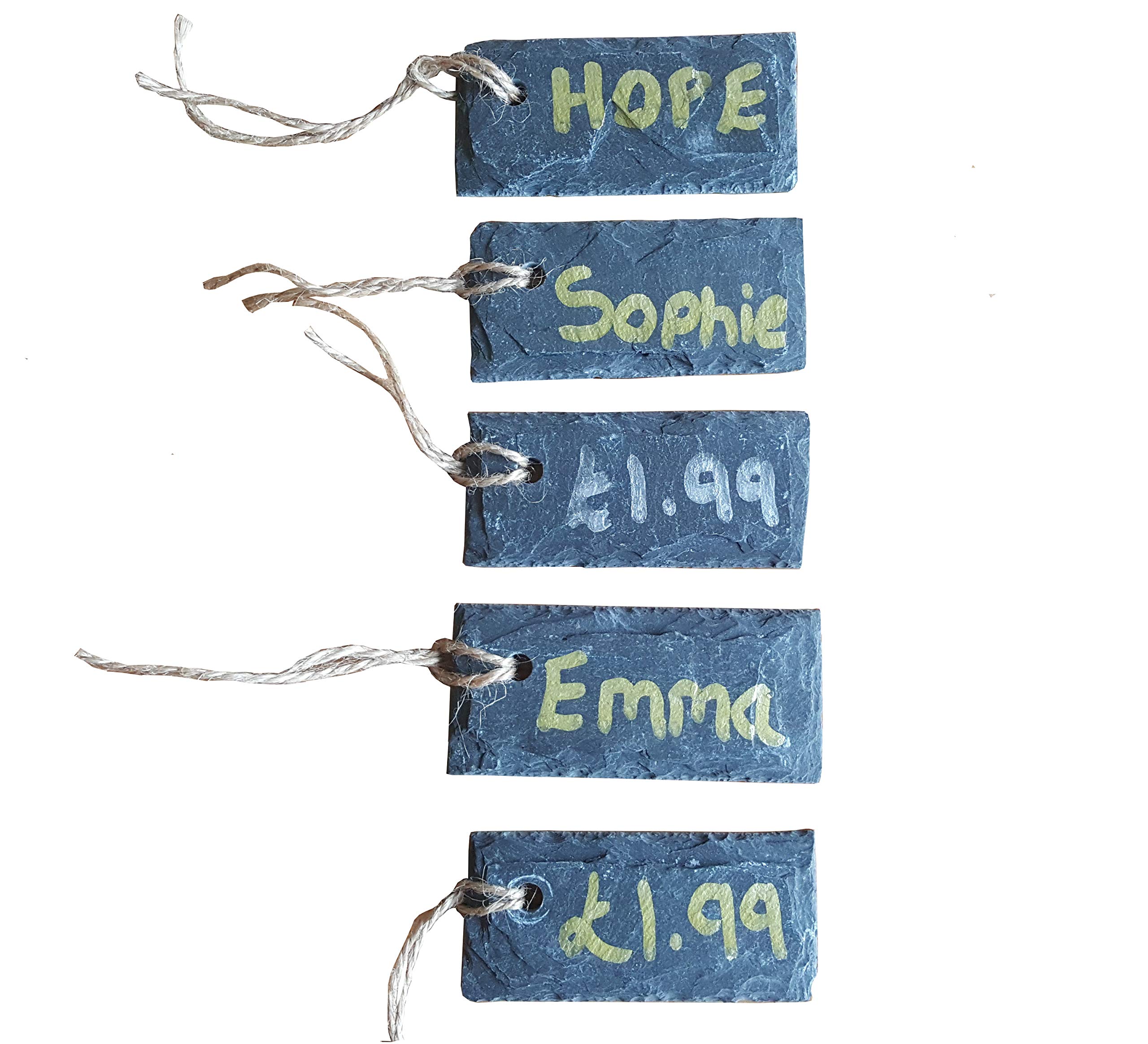 Set van 5 Natuurlijke Leisteen Weerbestendige Plant Labels Kas Tags Bloem Markers 6 cm x 3 cm