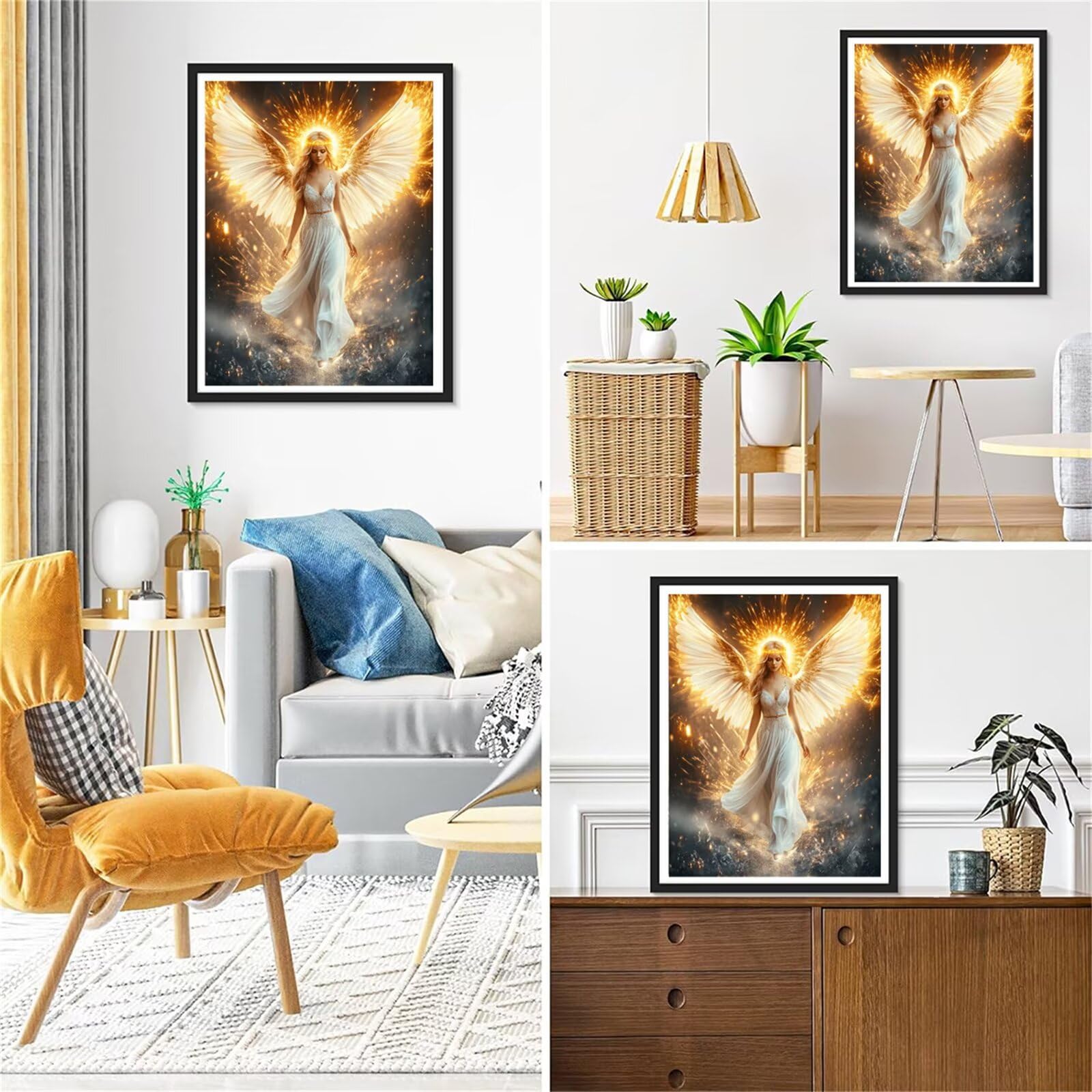 DIY 5D Diamant Malerei Set – Engel Teenager Kerze 50x70 Cm, Inkl. Strasssteine & Werkzeug, Perfekt Zur Wanddekoration