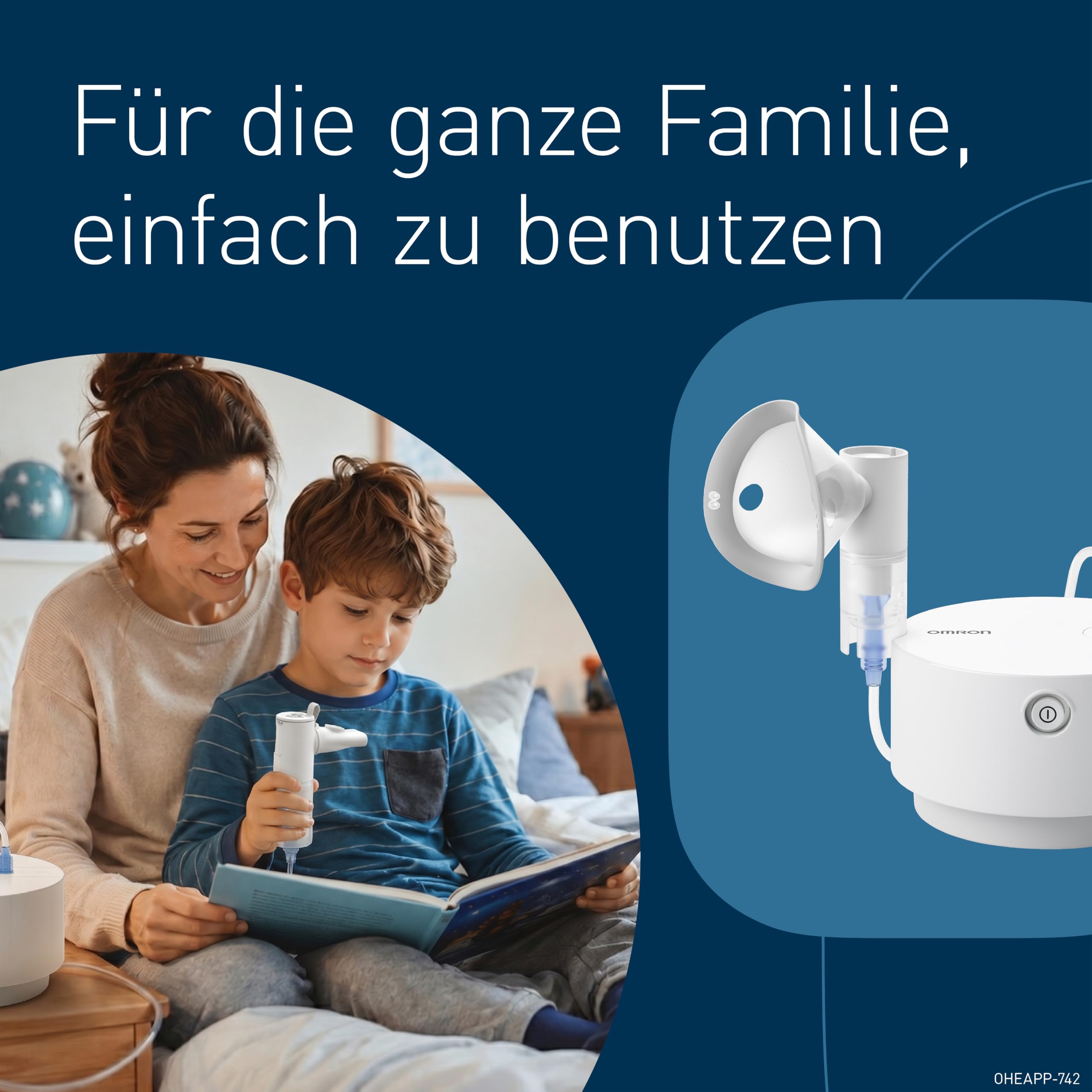 OMRON X105 Advanced All-in-One Kompressor-Vernebler für Erwachsene/Kinder | Effektives Inhalationsgerät zur Behandlung akuter und chronischer Atemwegserkrankungen zu Hause