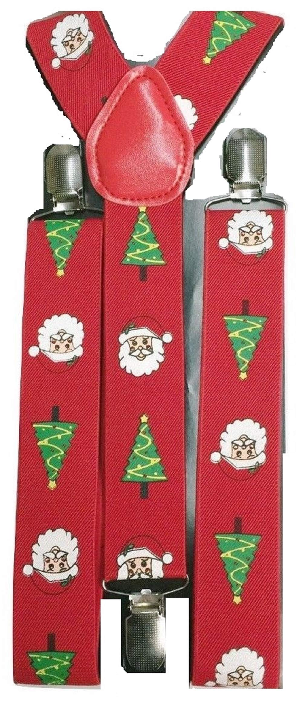 Ll Men's Santa L&L® Unisex 3.5Cm Wide Wo Christmas Xmas Leaves Braces Suspenders Uk (Santa)