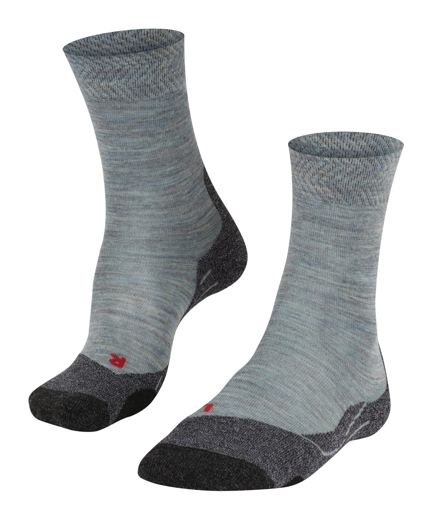 FALKE Women's TK2 Explore Melange W So Wool Thick Anti-Blister 1 Pair Hiking Socks, Blue Smoke 6333, 5.5-6.5