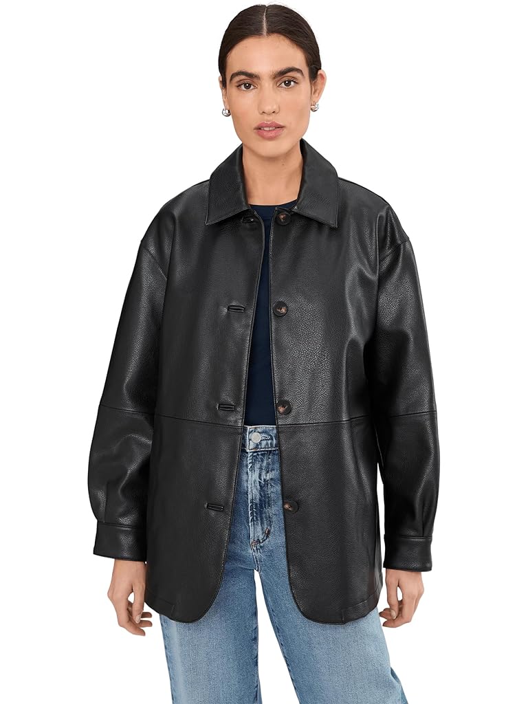 Black Levi's® Faux Leather Blazer