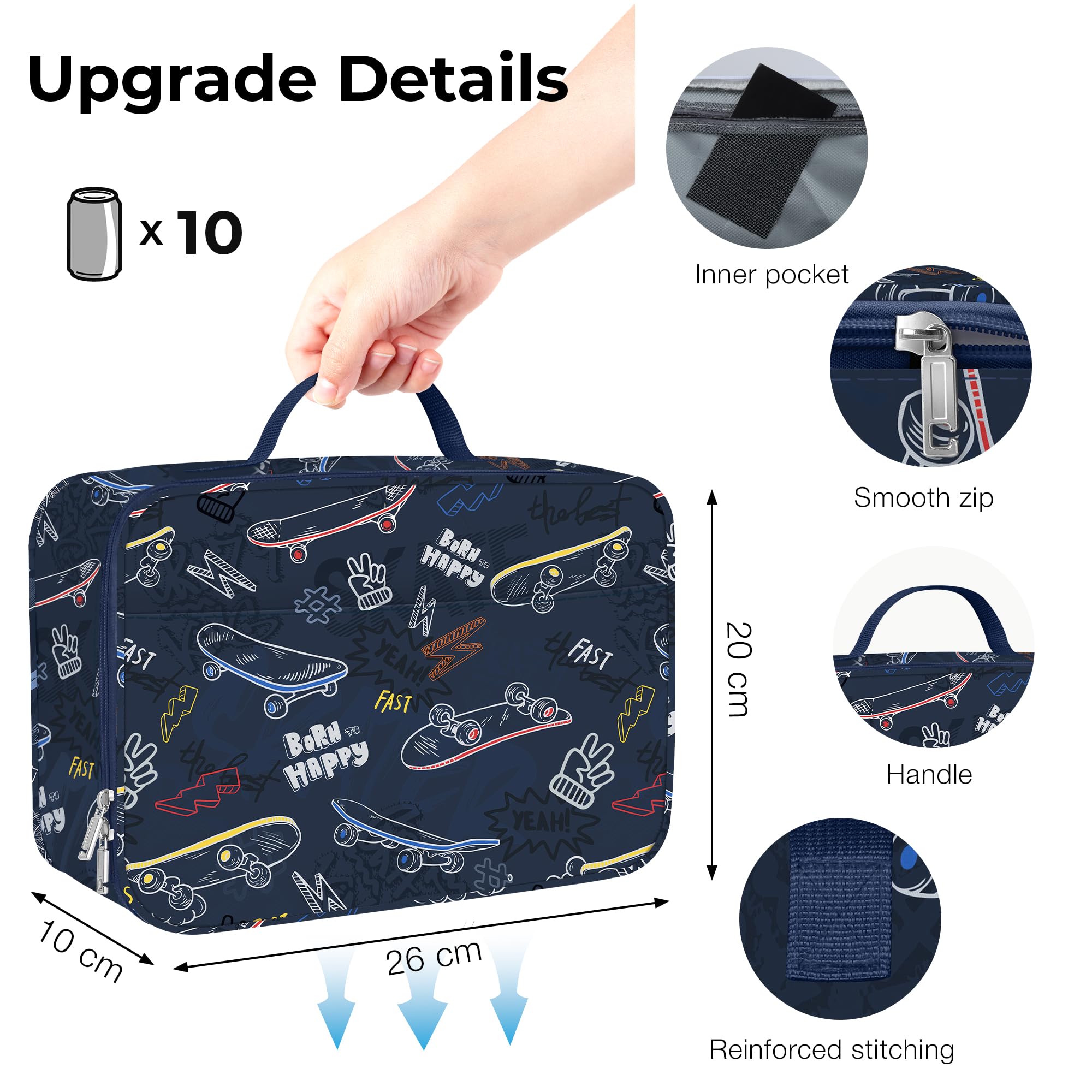 Sac Isotherme Enfant Noir Super-héros - Lunch Box Portable Avec Porte-Bouteille
