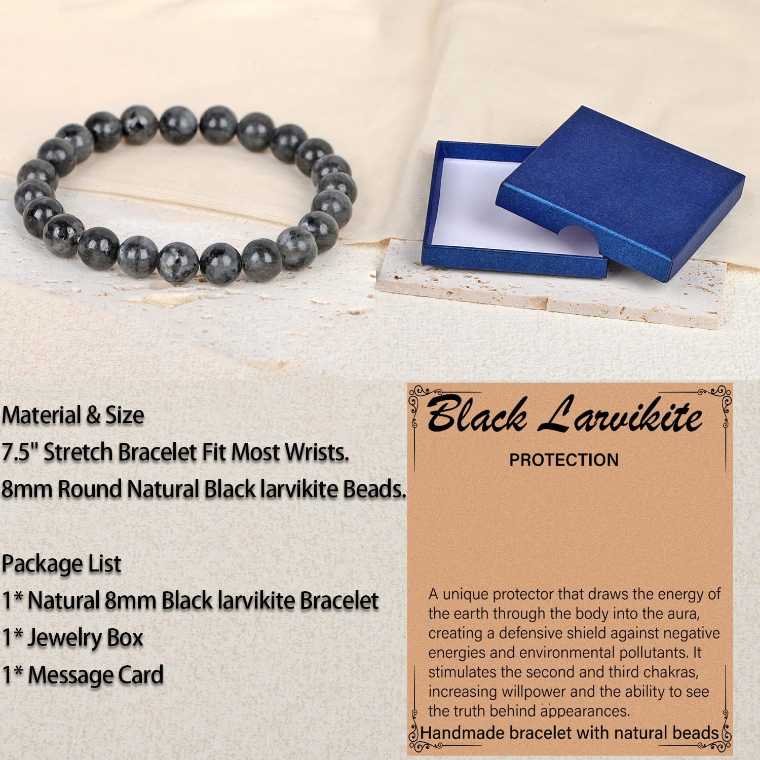 LPBeads Handmade Natural Gemstone Stretch Elastic Bracelet Healing Crystal Round Stone Beads Jewelry Gifts for Women Men image 4