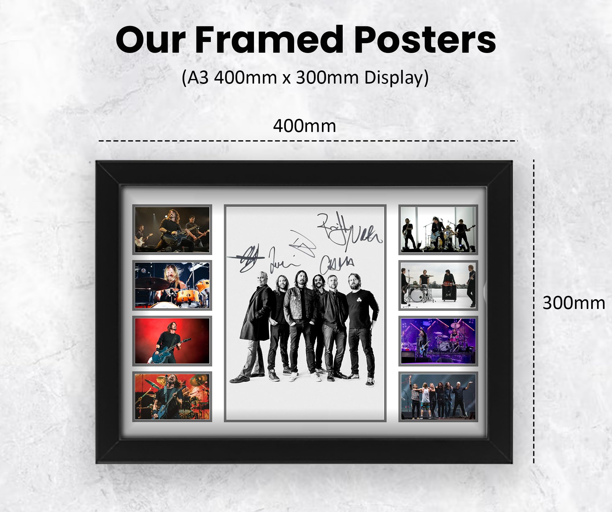 Poster con stampa autografata dei Foo Fighters, edizione limitata, idea regalo per fan – Memorabilia da collezione (Dave Grohl, Taylor Hawkins, Pat Smear, Nate Mendel, Chris Shiflett, Rami Jaffee)