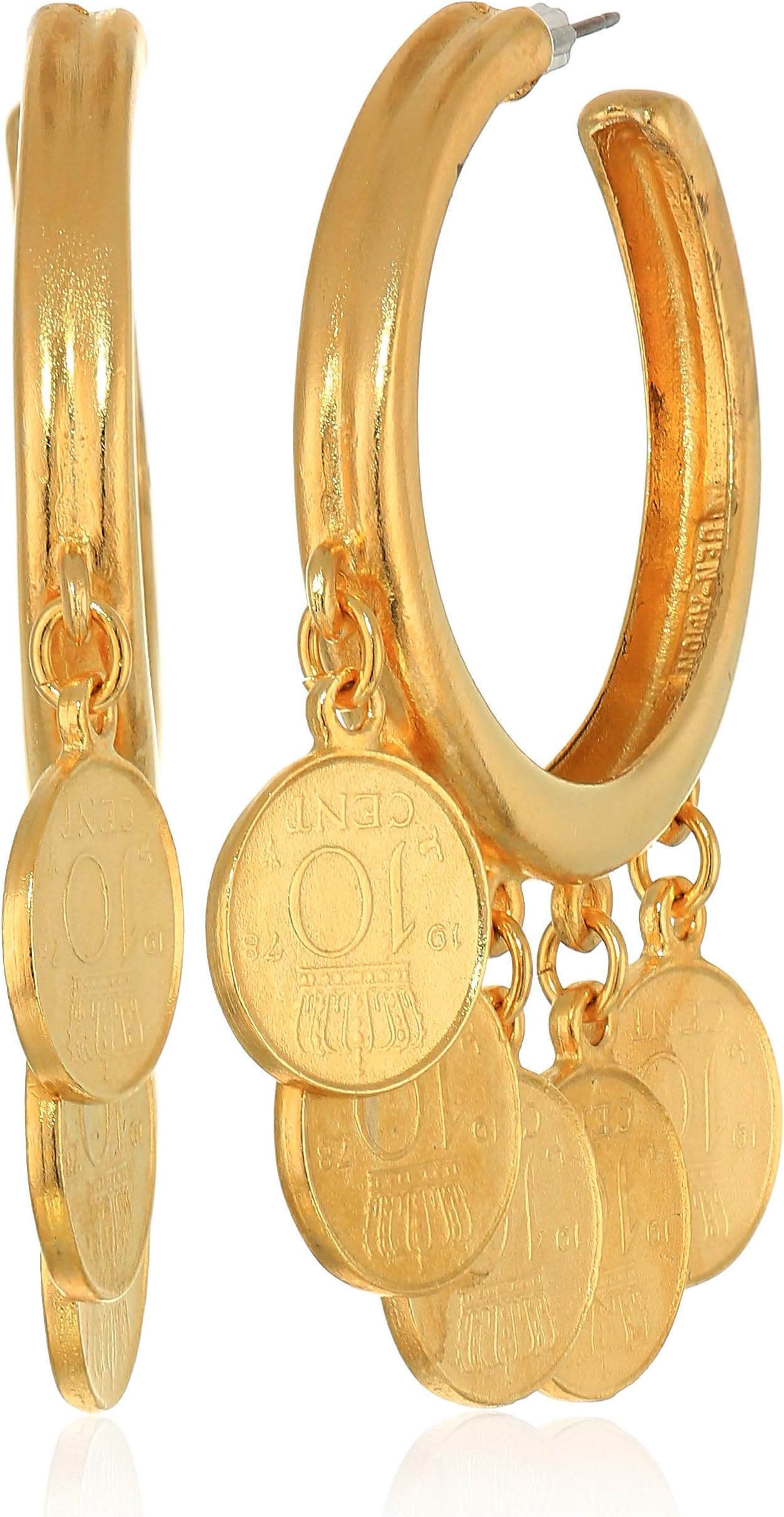 Ben-Amun Moroccan Coin 24K Gold Plated Vintage Earrings