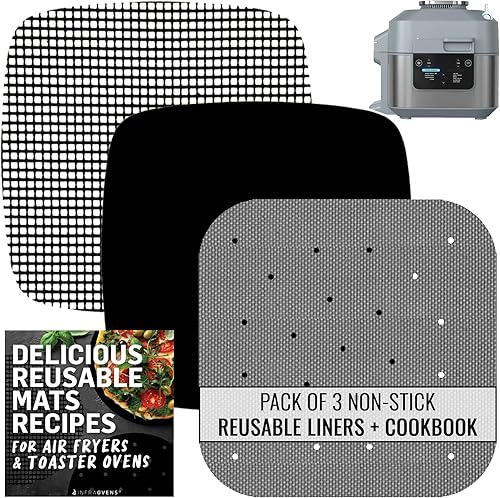 Forros reutilizables para freidora de aire Ninja Speedi de 6 cuartos de galón 12 en 1, Dash 10 litros, PowerXL 7 cuartos de galón, Ultrean 4.5