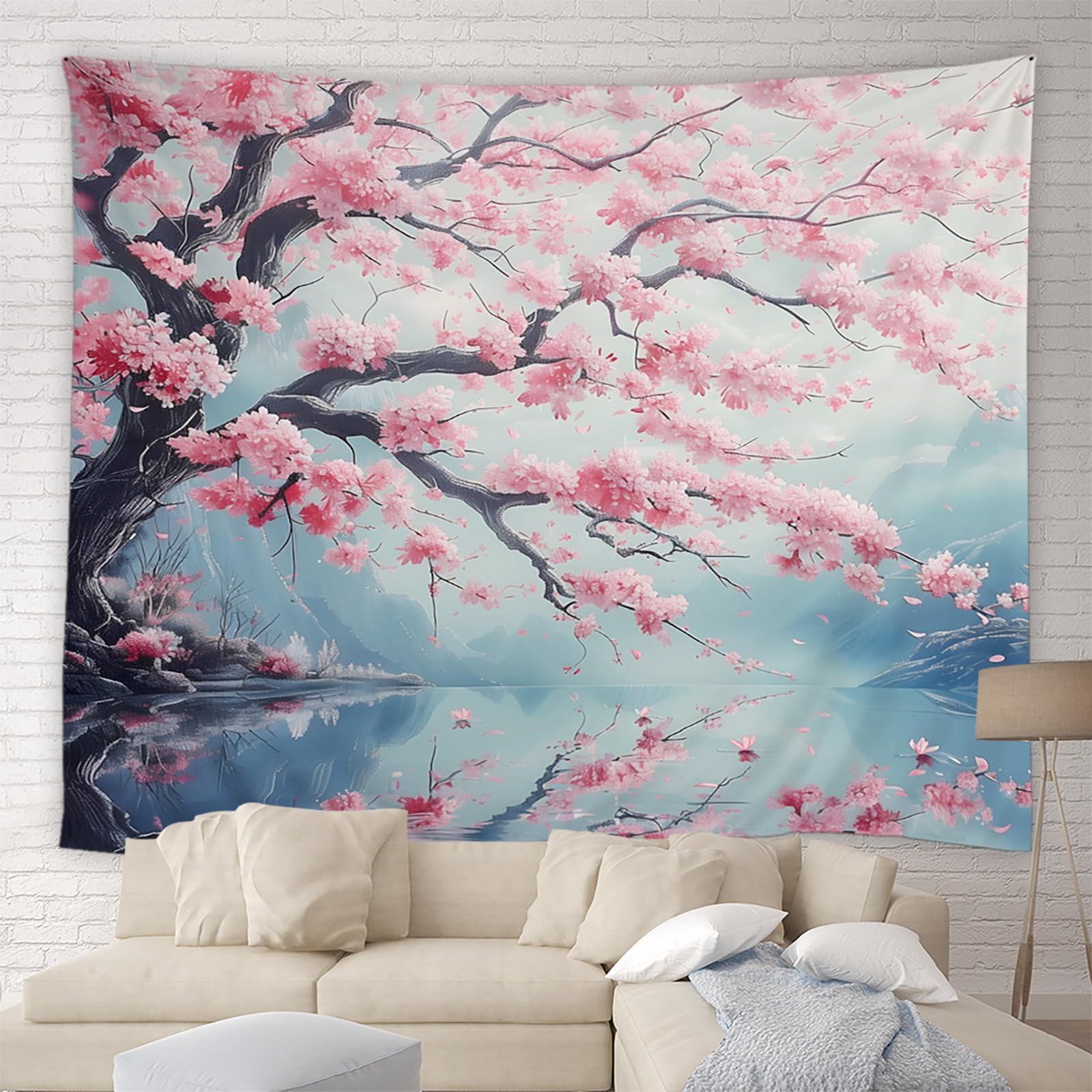 Amazon.com: YSATNSFT Cherry Blossom Tapestry Japanese Asian Oil