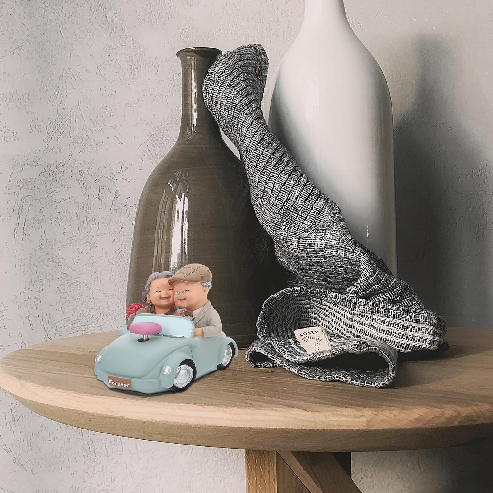 NUOBESTY Ehepaar Figur aus Harz Älteres Paar Dekoration Tischornament Valentinstag Hochzeitstag Geschenk