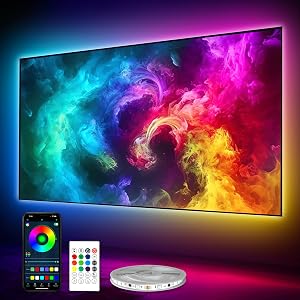 10FT LED Lights for TV - ICRGB TV LED Backlight Kit for 40-60 Inch, Work with APP & Remote Control, Music Sync TV LED Lights, TVs Lights Behind, USB Powered
