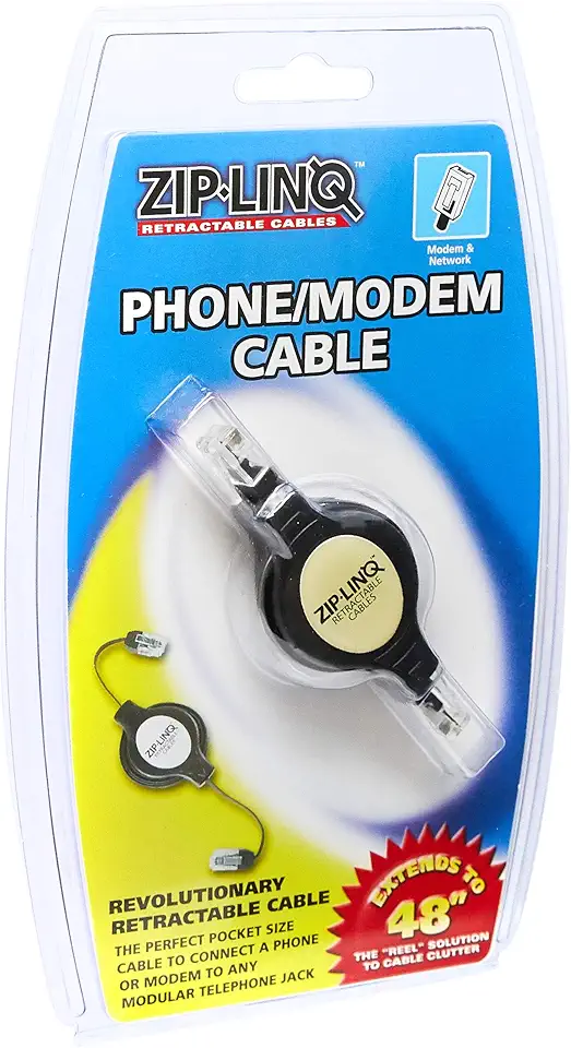 Cabo Retrátil Modular para Modem e Telefone, Ziplinq, Outros Acessórios para Notebooks