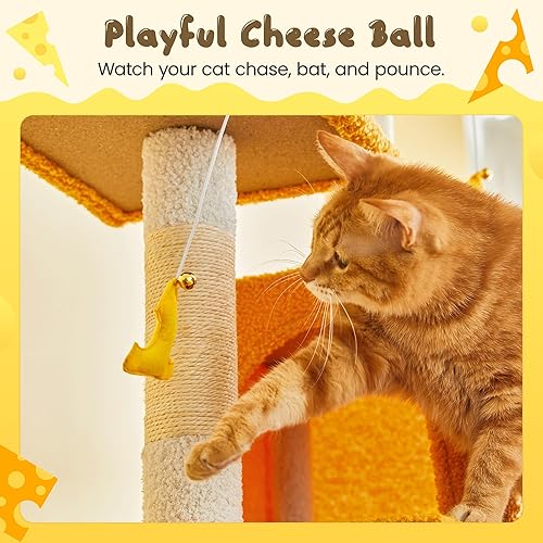 Miniatura 48 de MWPO Árbol de gato rosa de 63.8 pulgadas para gatos de interior, torre para gatos de varios niveles con postes rascadores cubiertos de sisal