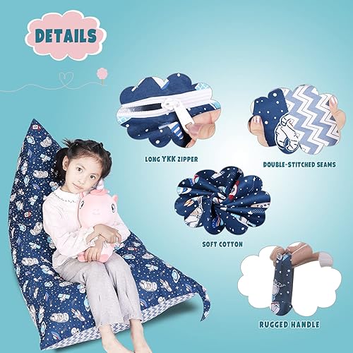 Miniatura 65 de LOLOMLO Funda para puf de almacenamiento de animales de peluche, terciopelo rosa, organizador de asiento para niños, adolescentes y adultos, sofá