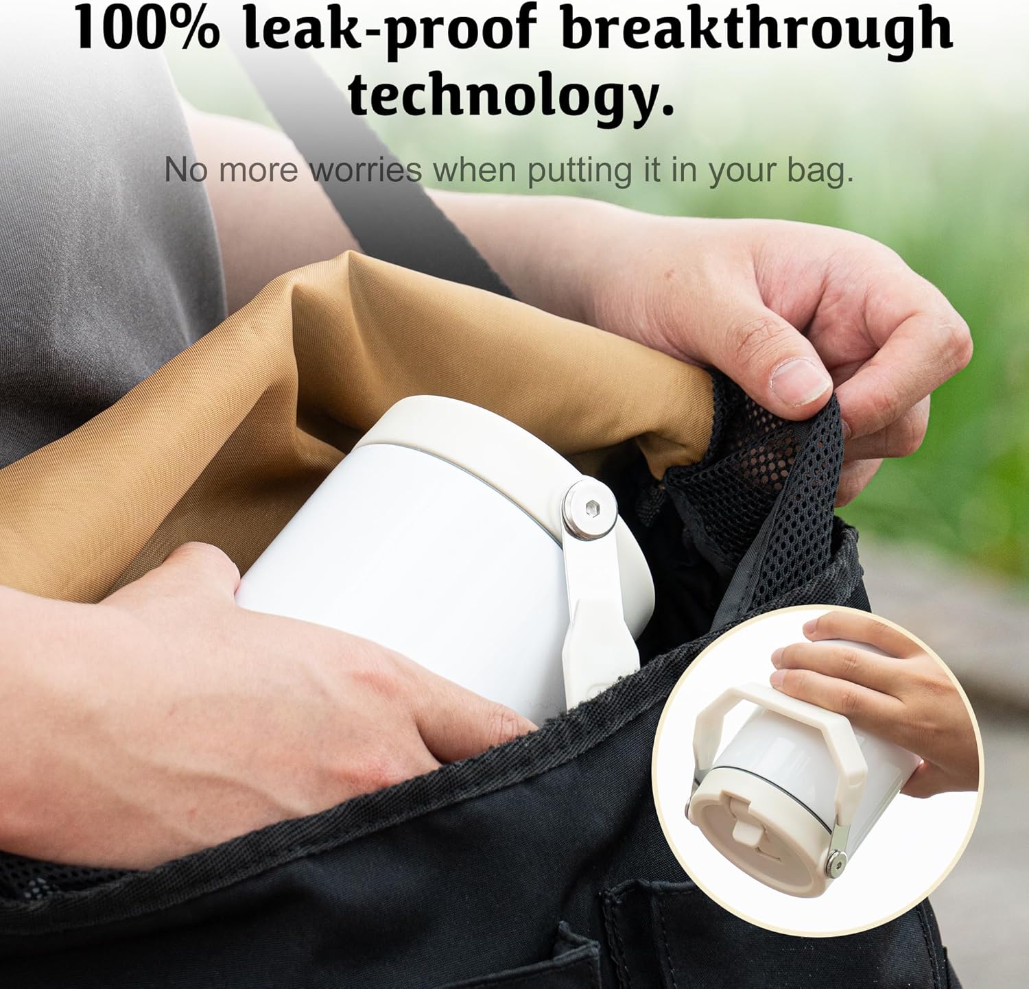 AGH 4 Pack 20 oz Sublimation White Tumblers with Handle & Straw, Double Wall Stainless Steel Vacuum Insulated Cups with Filp Lid, Leak-Proof Travel Mug for Hot/Cold Drinks - Image 5