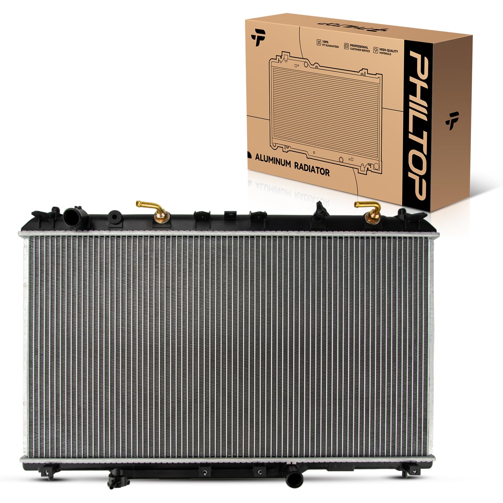 PHILTOP Core Radiator Compatible with 1997-2001 Camry 2.2L, 1999-2001 Solara 2.2L Transmission Oil Cooler Included
