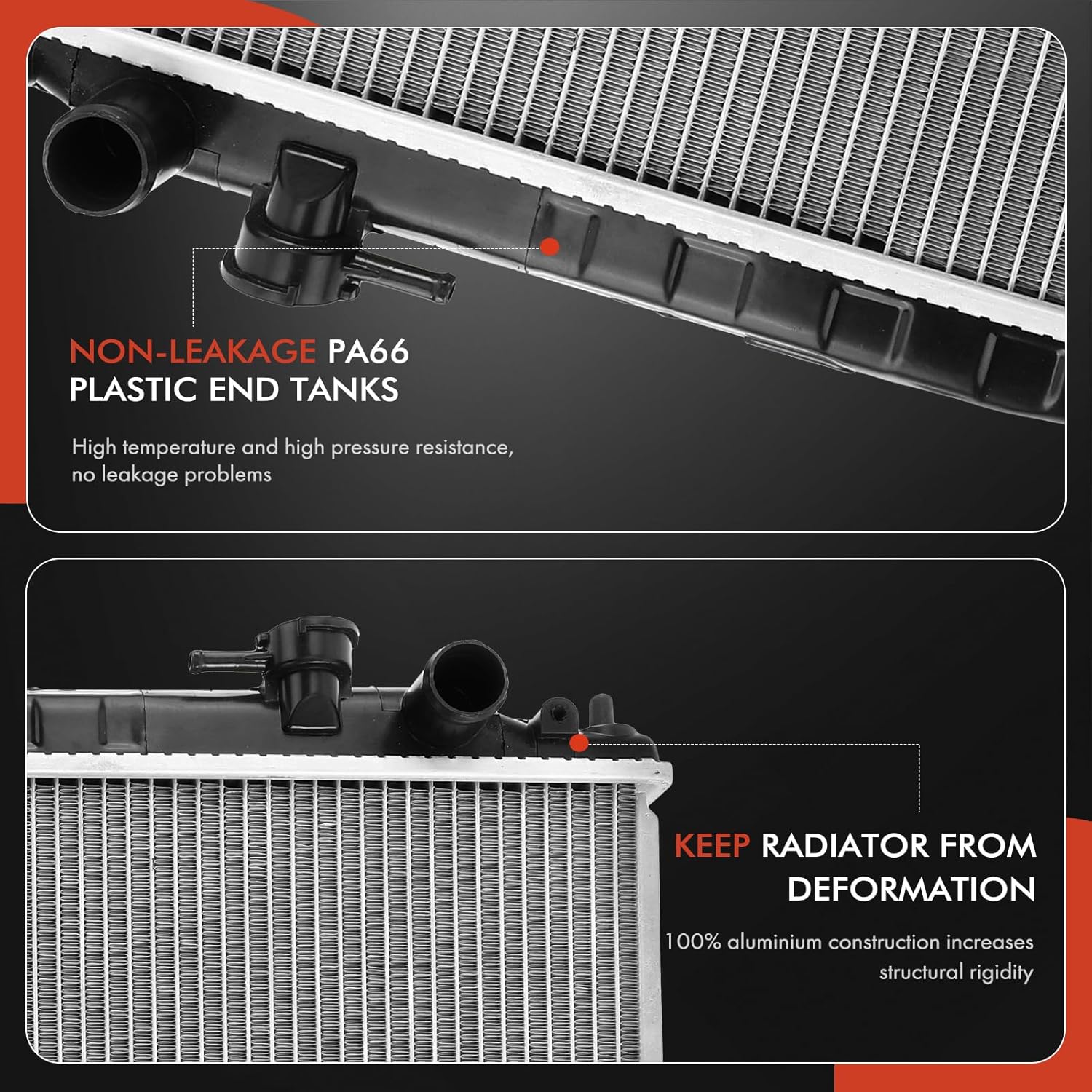 A-Premium Engine Coolant Radiator with Transmission Oil Cooler Compatible with Infiniti QX4 1997-2000 & Nissan Pathfinder 1996-2000, V6 3.3L, Automatic Trans. Replace# 214100W817, 214604W017