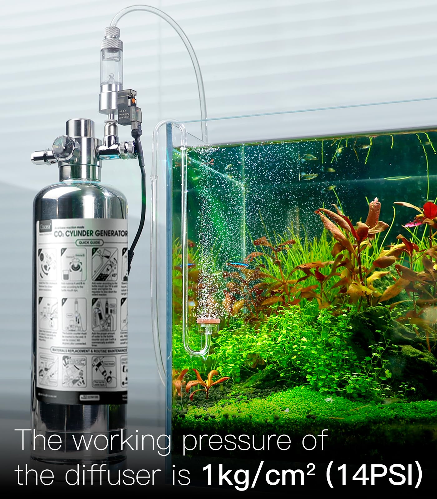 Clscea Acrylic Hooked CO2 Diffuser for Aquarium Planted Tank (Length 30cm)