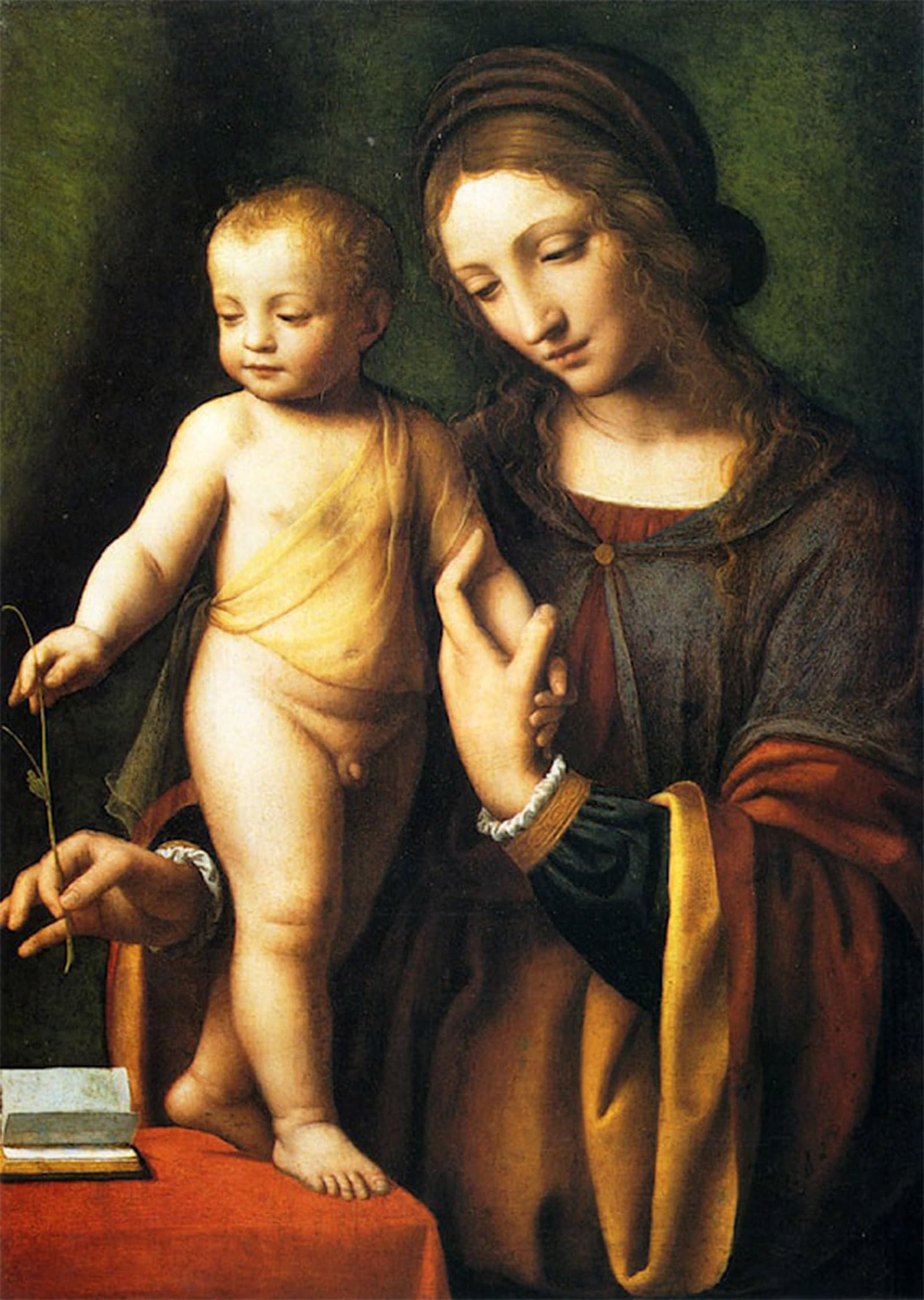 ARTXLXXBN Famous Prints Artwork Pictures Poster Painting Art The Virgin And Child With A Columbine Bernardino Luini Artwork Landscape Pictures for Home Decor 60x90cm