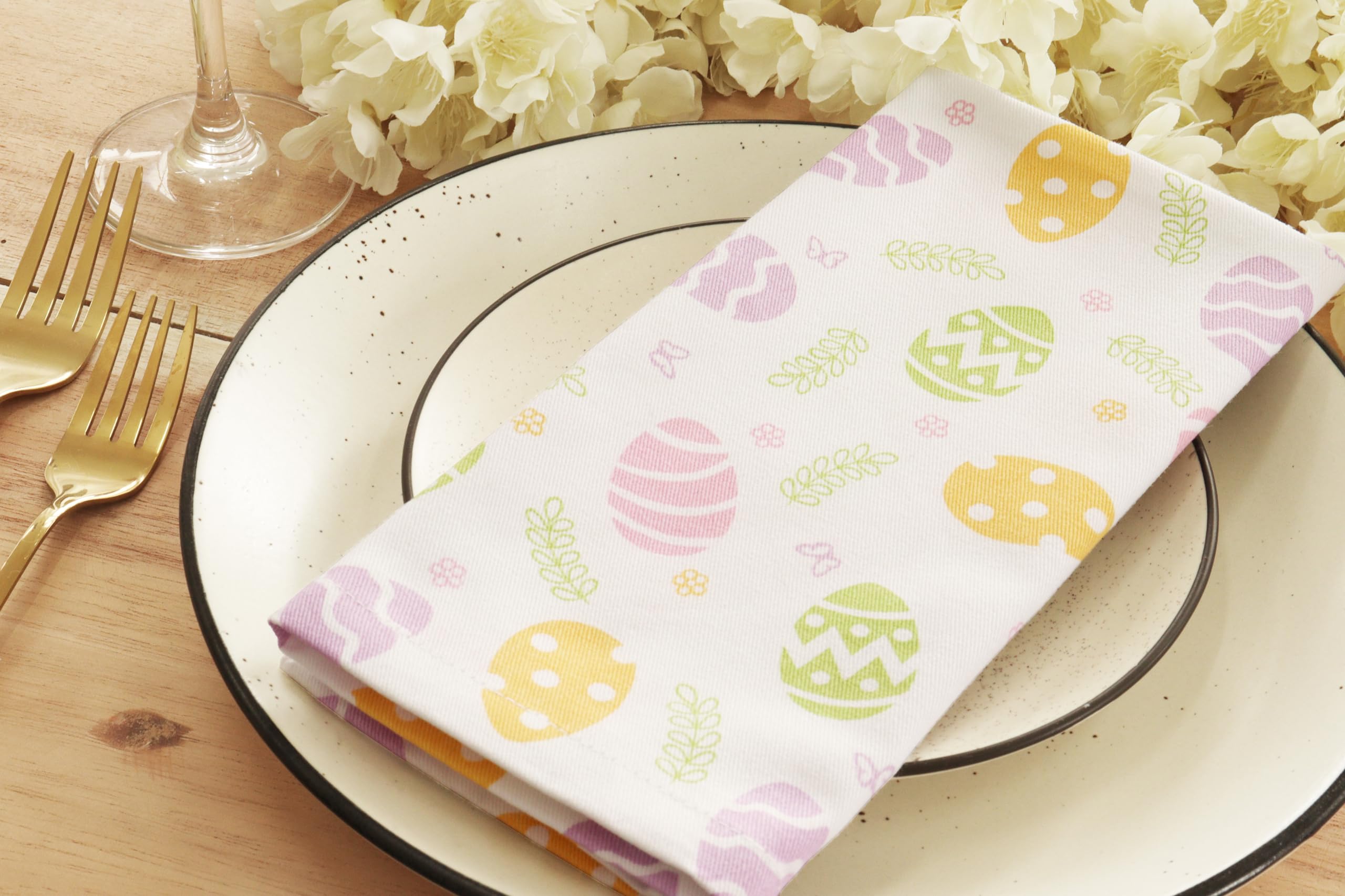 Kadut Lot De 4 Serviettes De Table En Tissu Avec Ruban De Noël (43,2 X 43,2 Cm) En Tissu Robuste Pour Récolte, Vacances, Automne, Fêtes Et Dîner De Noël