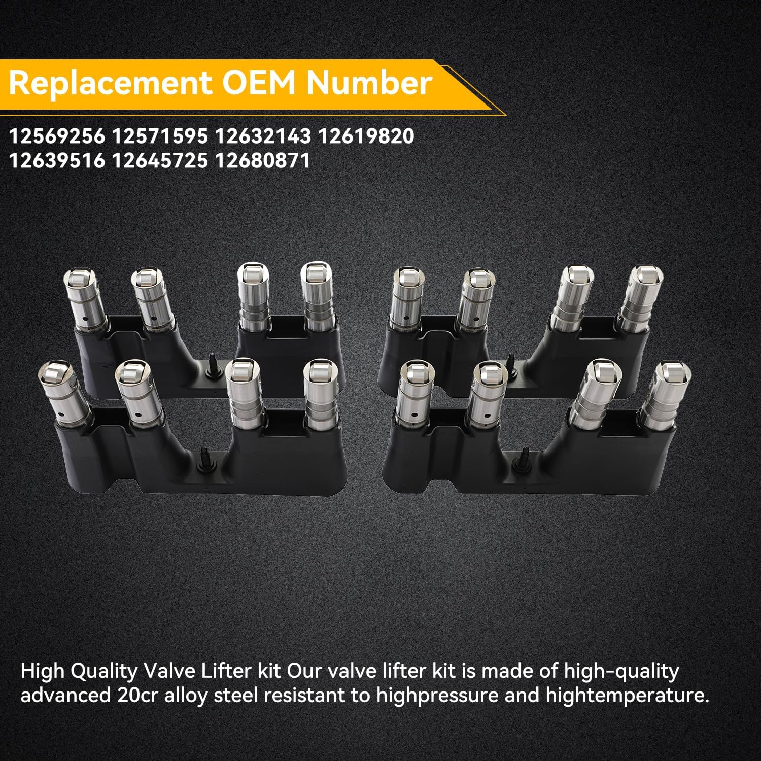 8 Hydraulic Roller Lifters +8 AFM Valve Lifters + 4 Guides Trays Compatible with Chevy GMC Cadillac Buick 4.3L 4.8L 5.0L 5.3L 6.0L 6.2L V8 Allure Avalanche Escalade Yukon 12569256 12645725 12680871