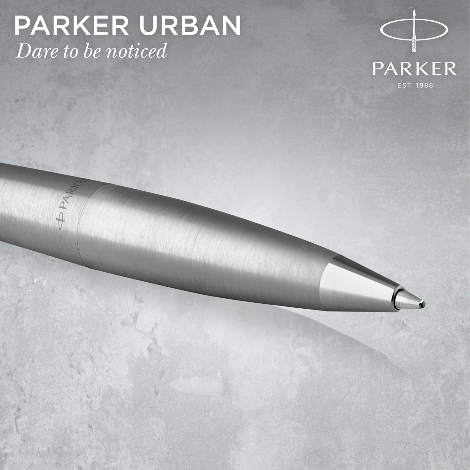 Parker Urban Twist Ballpoint Pen | Metro Metallic with Chrome Trim | Medium Point Blue Ink Refill | Gift Box