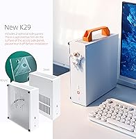 Vista 7 de Caja Mini Itx - Nuevo K29 (Acero), 2 Manijas que Pueden Instalarse, Panel Ventilado - 2 Paneles Laterales de Acero y 1 Acrílico / Caja SFF de 4L