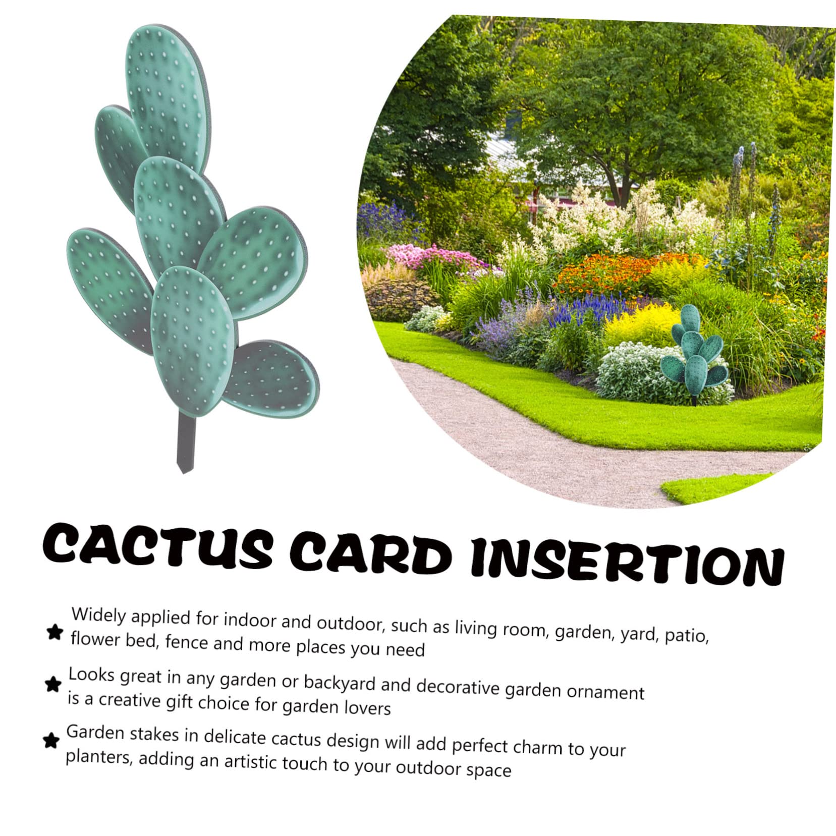 EXCEART 5pièces Cactus Décoration De Jardin Panneau Acrylique pour Cour Et Patio Ornement De Plante Accessoire De Décoration Extérieure Charmant Et Durable pour Aménagement Paysager