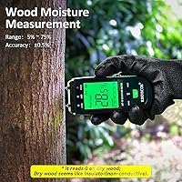 Vista 2 de Medidor de humedad de madera para madera, como madera dura y madera blanda, probador de humedad de pin reemplazable
