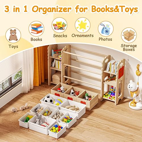 Miniatura 6 de Toy Storage Organizer - Toy Organizers and Storage with Bookshelf, Toy Storage Shelf with Storage Bins and Drawers, Kids Bookshelf and Toy Storage