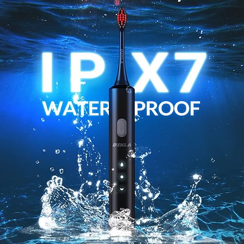 Miniatura 5 de DIKLA Cepillo de dientes eléctrico cepillo de dientes recargable para adultos cepillo de dientes sónico blanqueador con 8 cabezales de cepillo de