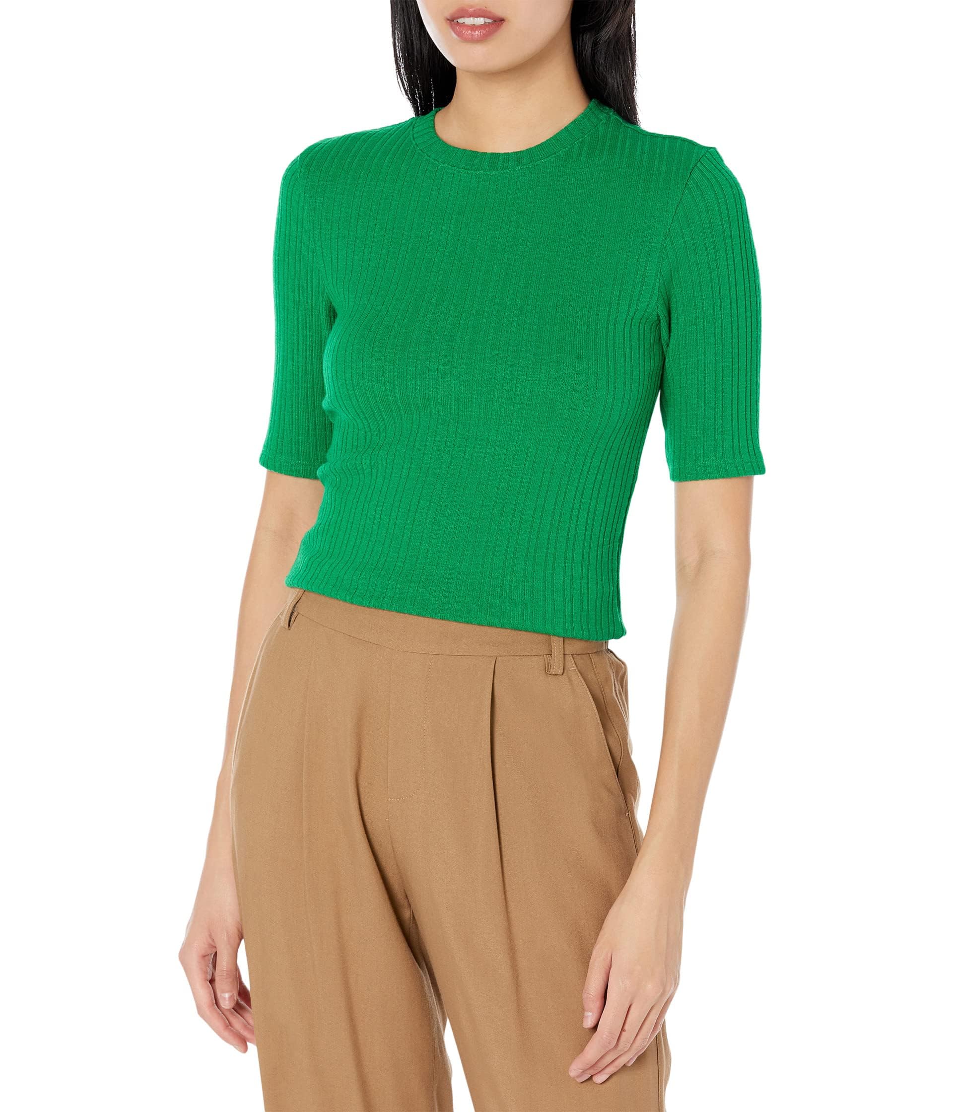 Vince Women's Elbow Sleeve Crew Neck Top