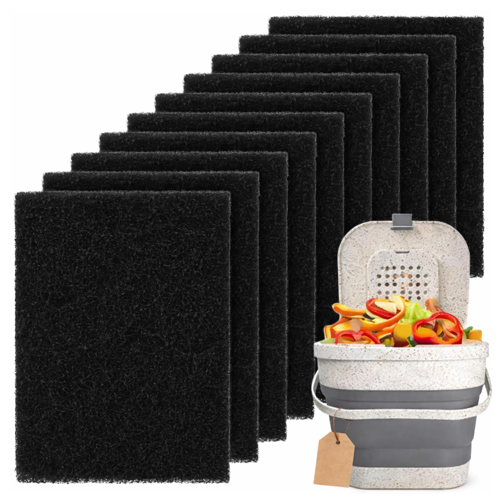 KOOLEVER 10 Pack Carbon Filter 70x95mm Compatible with Joseph Joseph