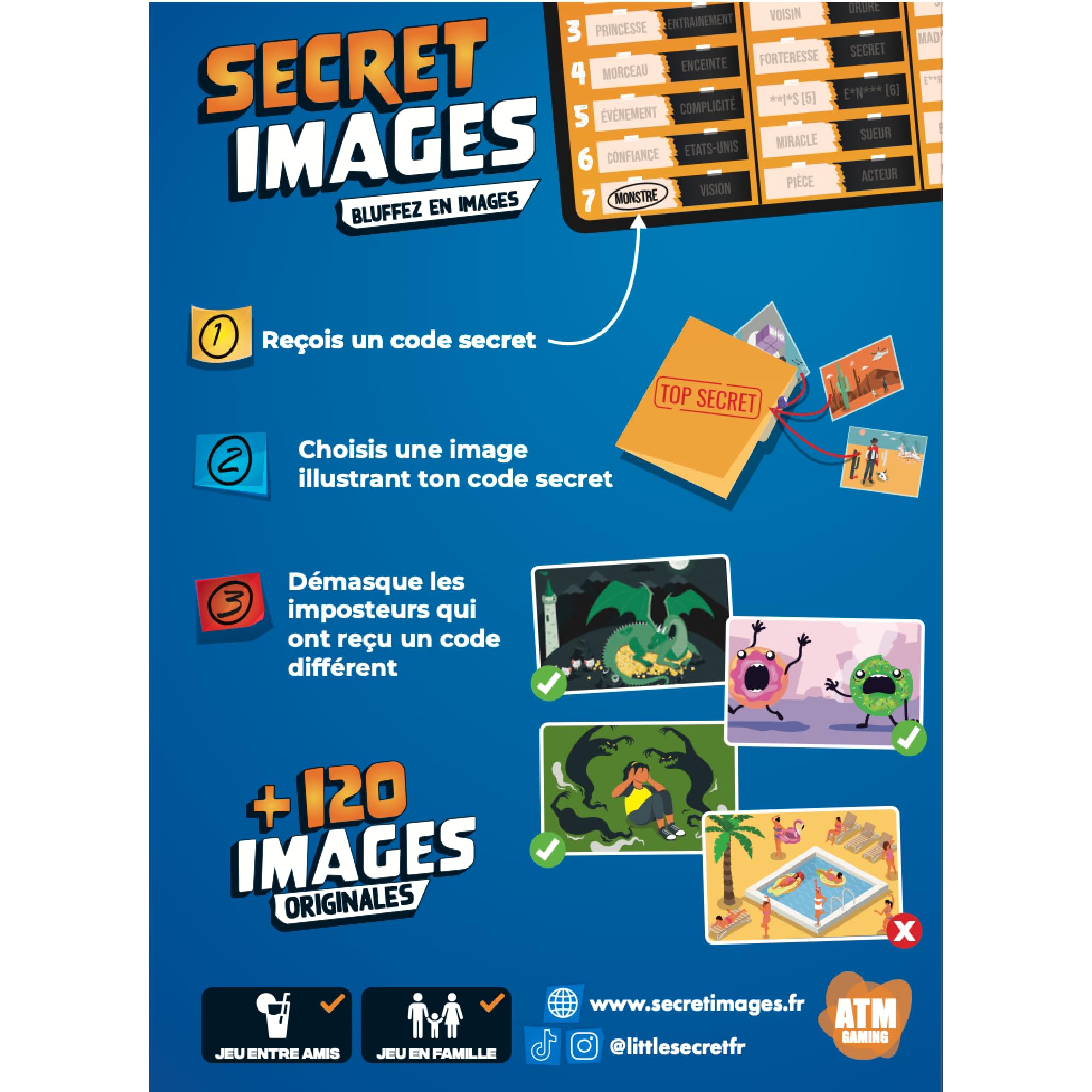 ATM Gaming Secret Images Board Game, Board Game, Board Game, The Bluff Game with Family and Friends, Card Game from 8 Years - Image 2