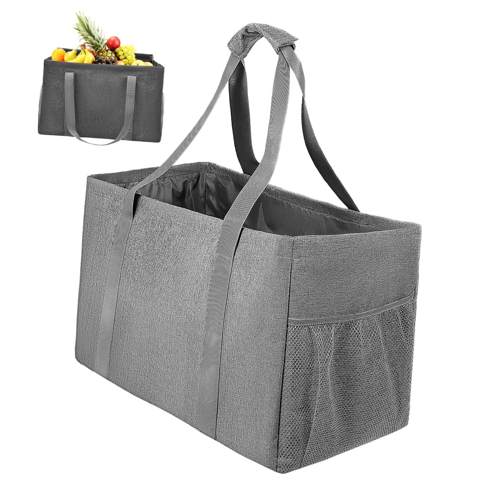 Zerodeko Faltbare Einkaufstasche 35l aus Baumwoll Canvas Wasserabweisend