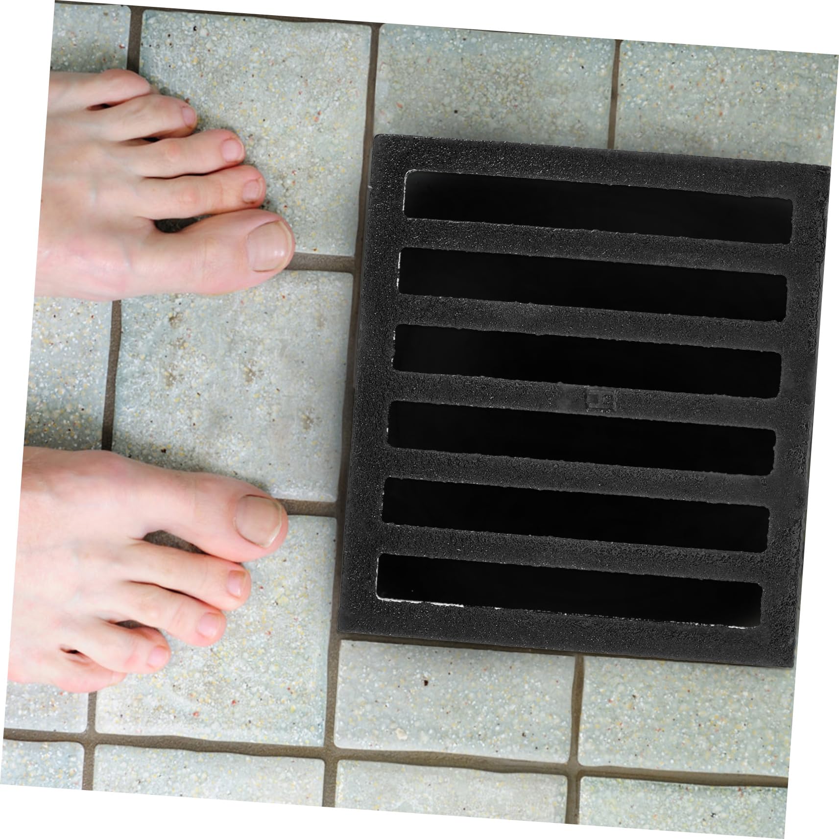 Operitacx Tapa de Desagüe de Suelo Cuadrada de Hierro Negro Colador Que Previene Obstrucciones y Asegura Flujo de Agua Suave para Baño y Cocina
