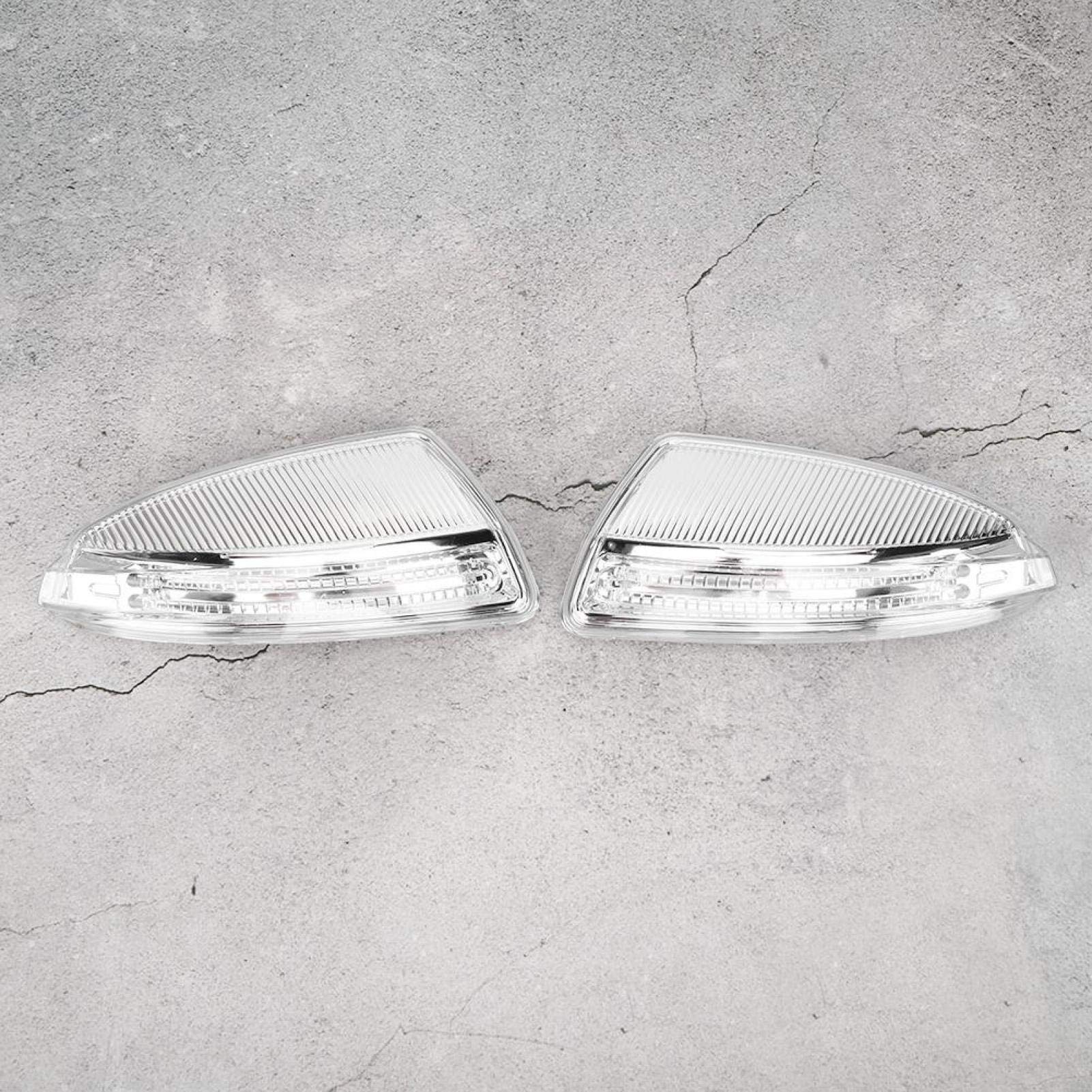 Qiilu Par de Indicador Espejo Retrovisor Luz de del Espejo de la Puerta Retrovisor de Señal de LED de Espejo de Puerta Retrovisor ​​Apto para C-Class W204 08-10 X2z658