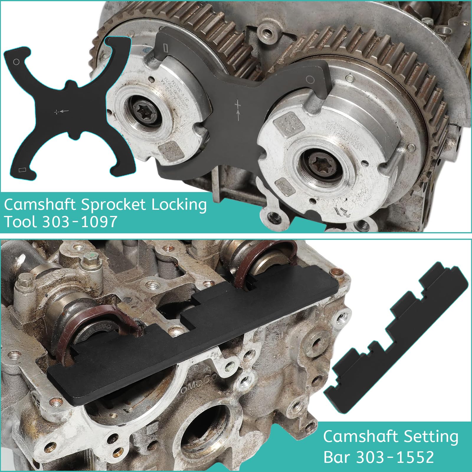 lalago 7 Pezzi Utensili per Albero a Camme, Attrezzi di Regolazione Motore, Strumento di attrezzo di Messa in Fase, Bloccaggio a Camme del Motore Compatibile con Ford 1.6vct-Ti per Focus per Mazda