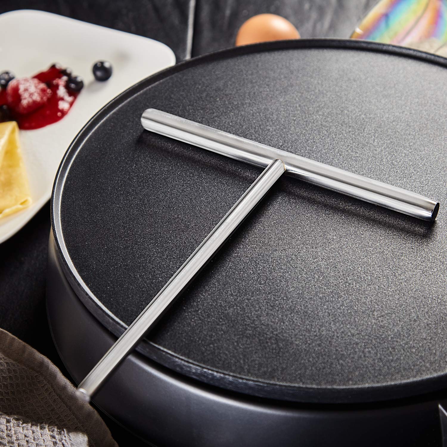 Distributeur Pâte à Crêpes Kerafactum - Crepemaker Inox 38cm Pour Crêpes Et Pancakes