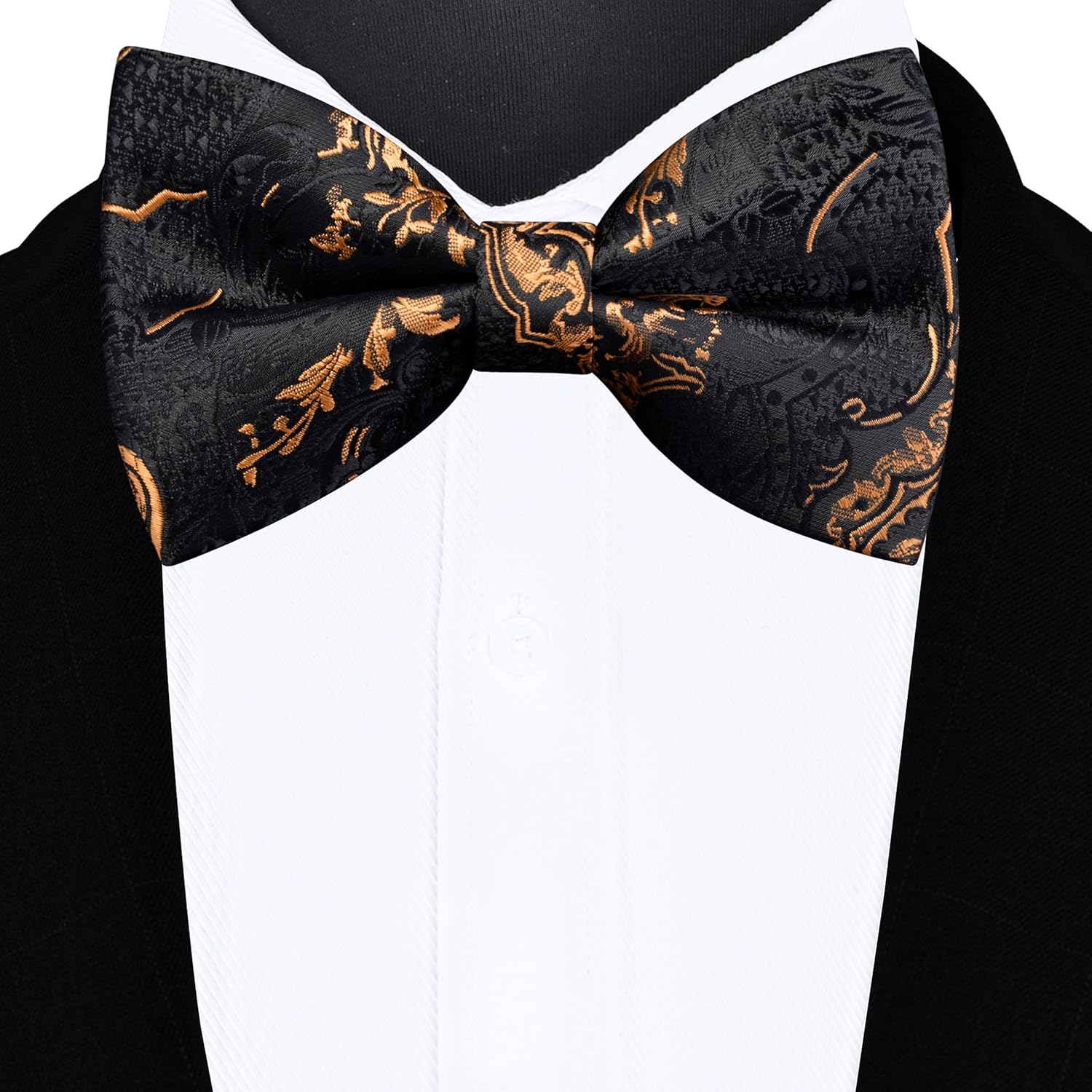 GUSLESON Fashion Vest for Men Paisley Jacquard Tie Waistcoat Bow tie Hanky Lapel Pin Cufflinks Set Wedding 7PCS - Image 3