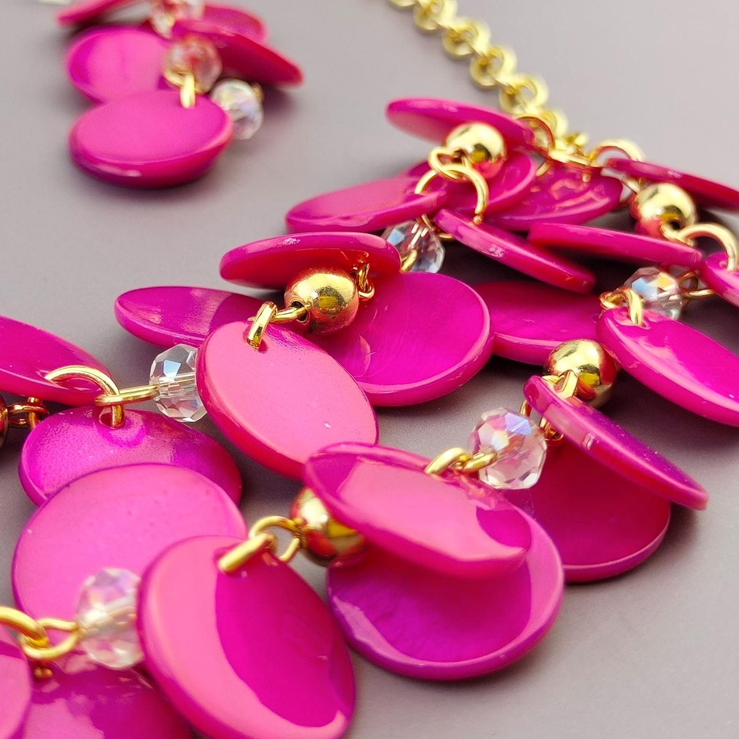 Bocar 2 Layer Statement Choker Shell Necklace and Earring Set for Women Gift - Image 4