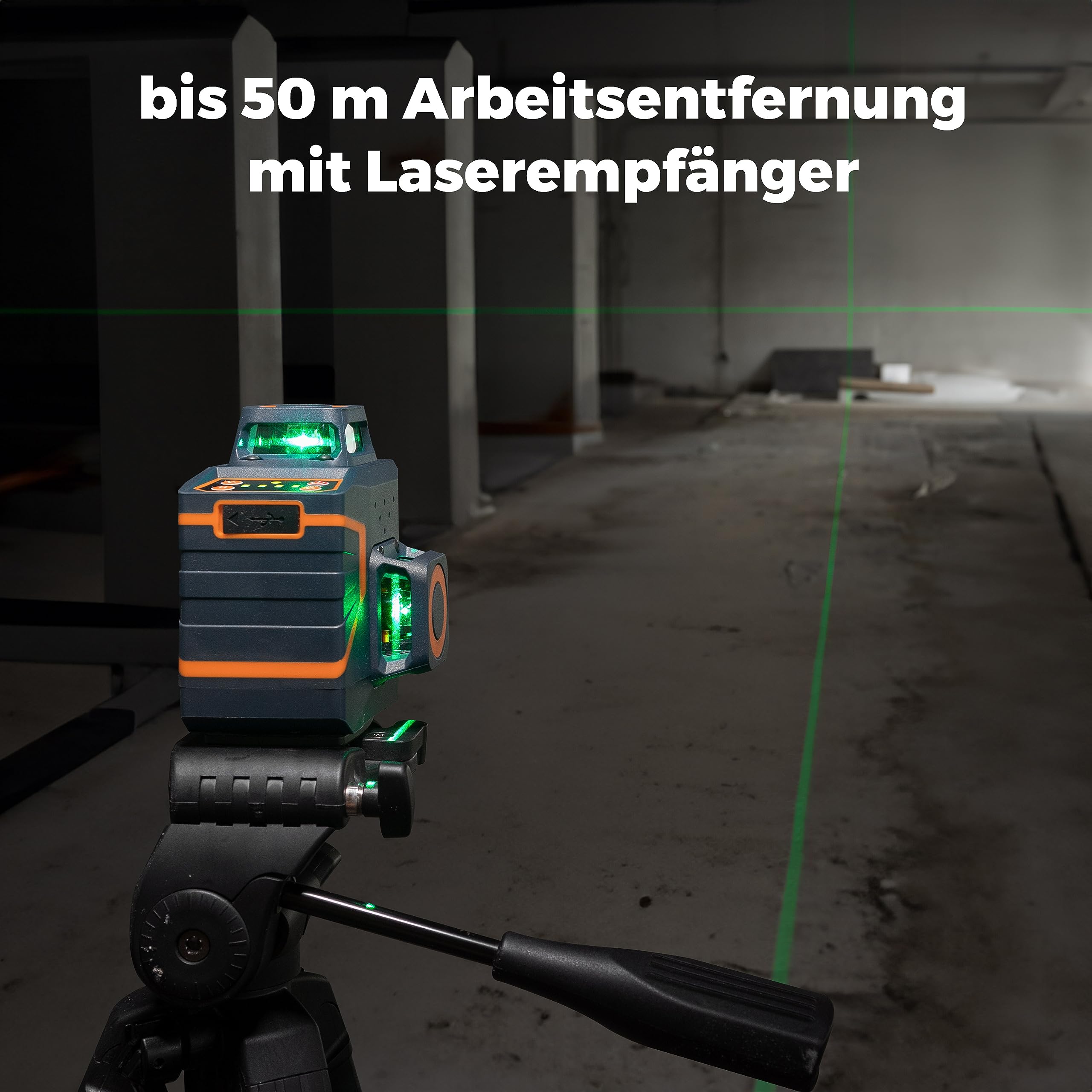 CIGMAN Kreuzlinienlaser Grün 3 x 360 Grad Laser Wasserwaage Nivellierlaser mit wiederaufladbarer Lithiumbatterie und Fernbedienung, einstellbare Helligkeit zum Energiesparen, CM701SE