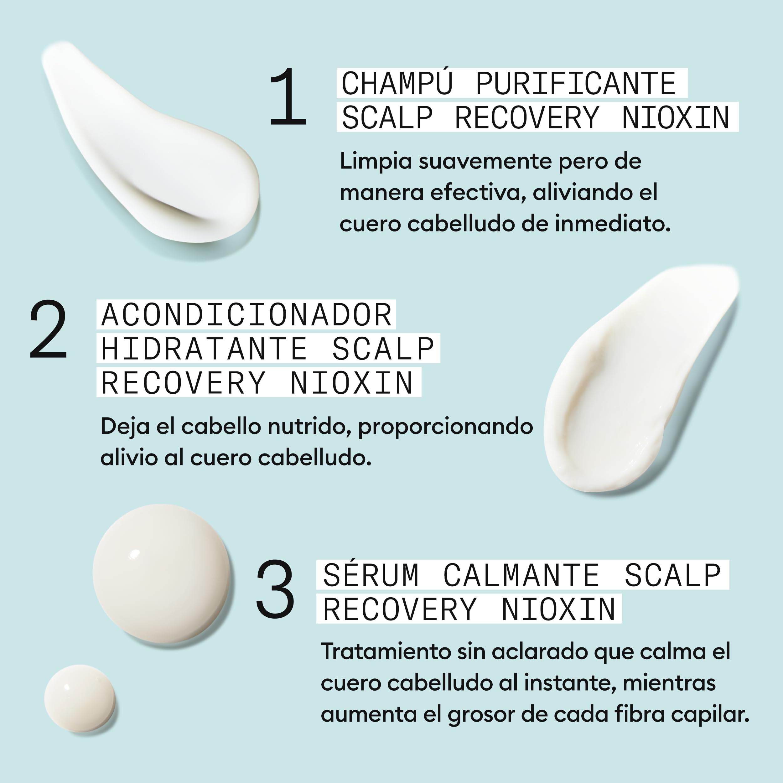 Nioxin Scalp Recovery - Champú/Acondicionador/Tratamiento - Cuidado del Cuero Cabelludo Seco y con Picor