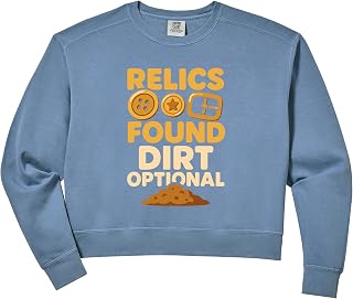 Women's Treasure Relics Lost Coins Finds Metal Detecting Adventure Comfort Colors Crop Sweatshirt