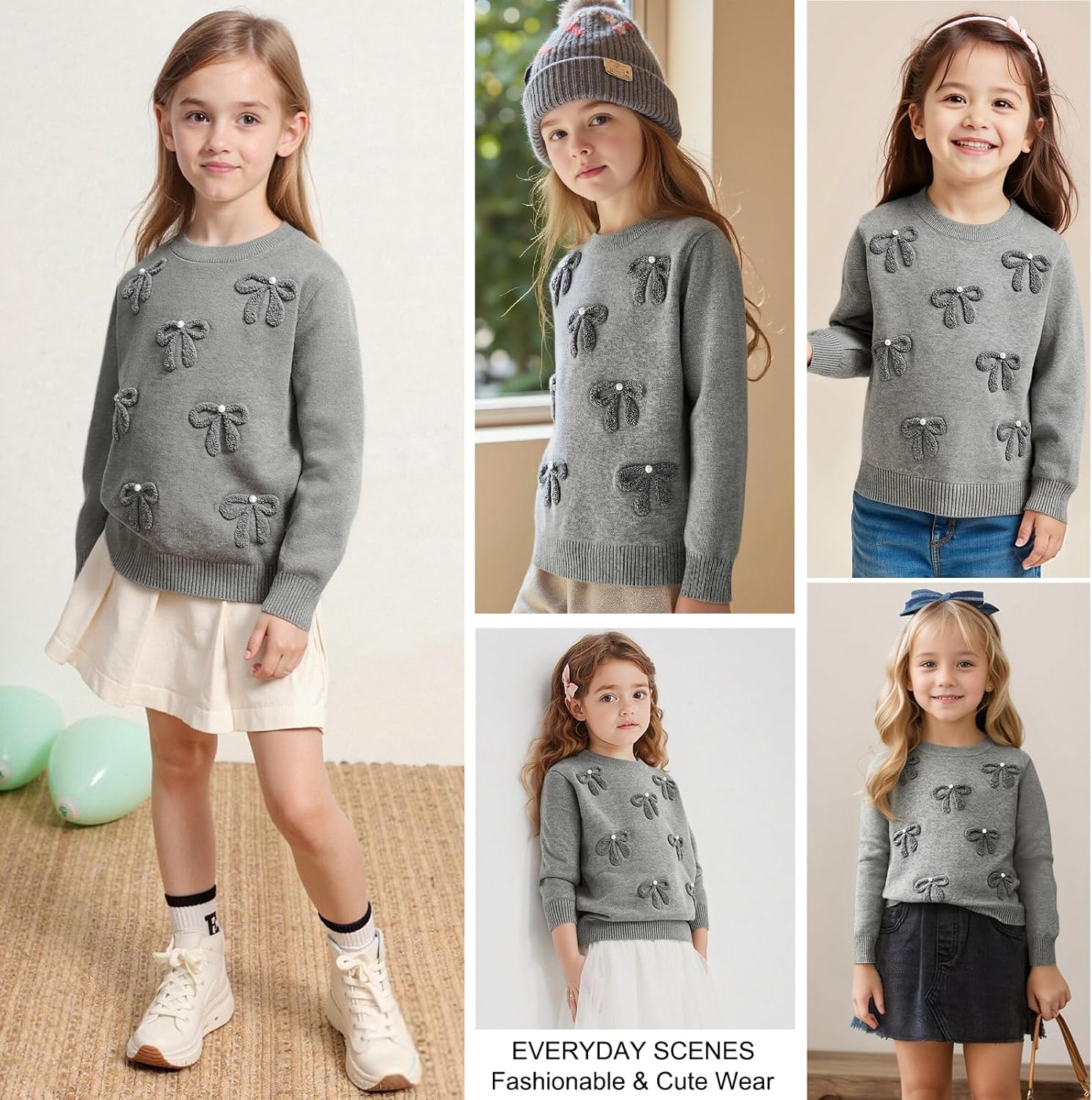Danny D Boys Girls Cute Pattern Knit Pullover Sweater Kids Fall Winter Long Sleeve Warm Tops - Image 2