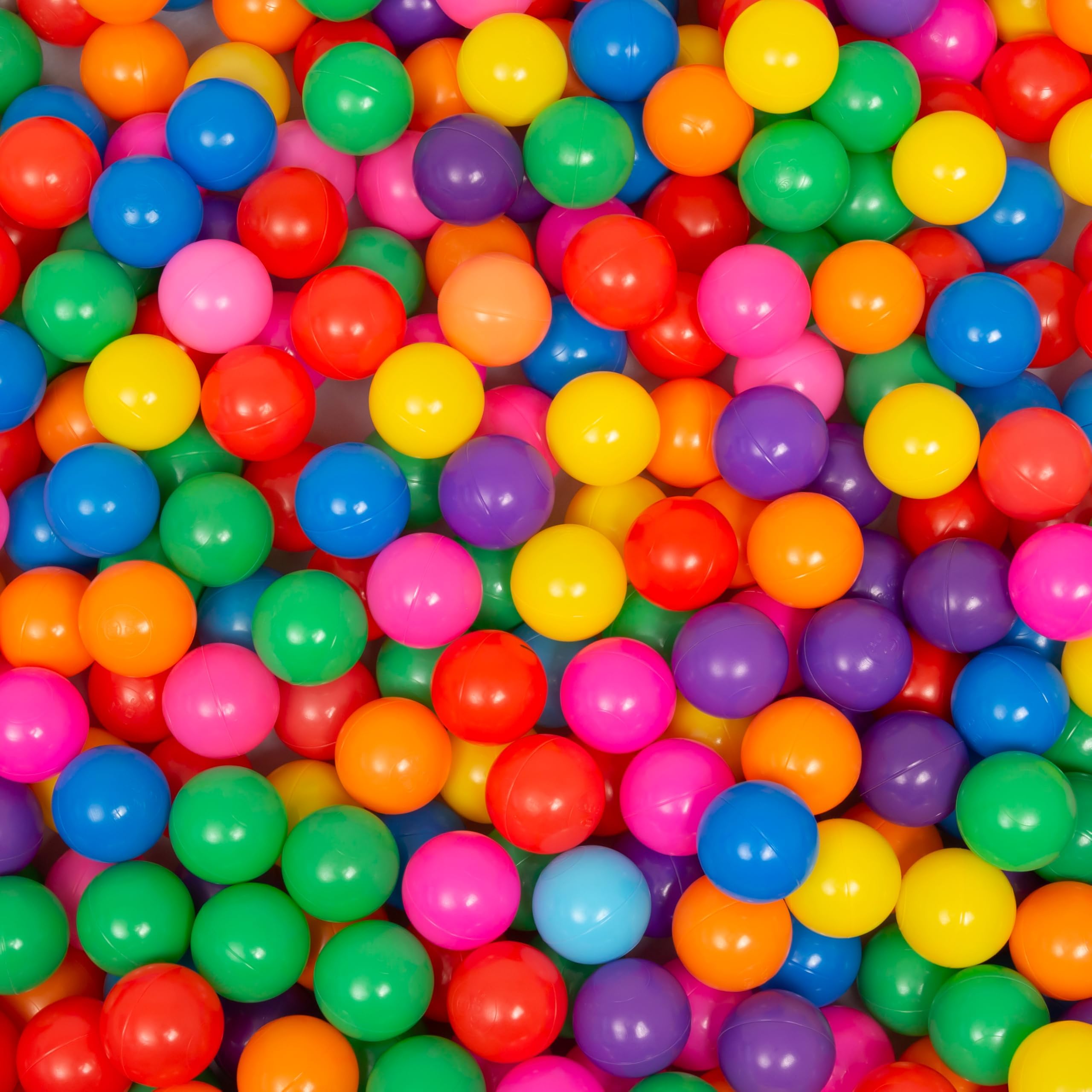 Kids Ball Pit Balls 1000 Count, 2.2inch Children Crush Proproof Plastic Balls for Ball Pit with 7 Bright Colors, Safe and Non-Toxic, BPA Free, Baby Toddler Pit Balls with Storage Net Bag (Rainbow)
