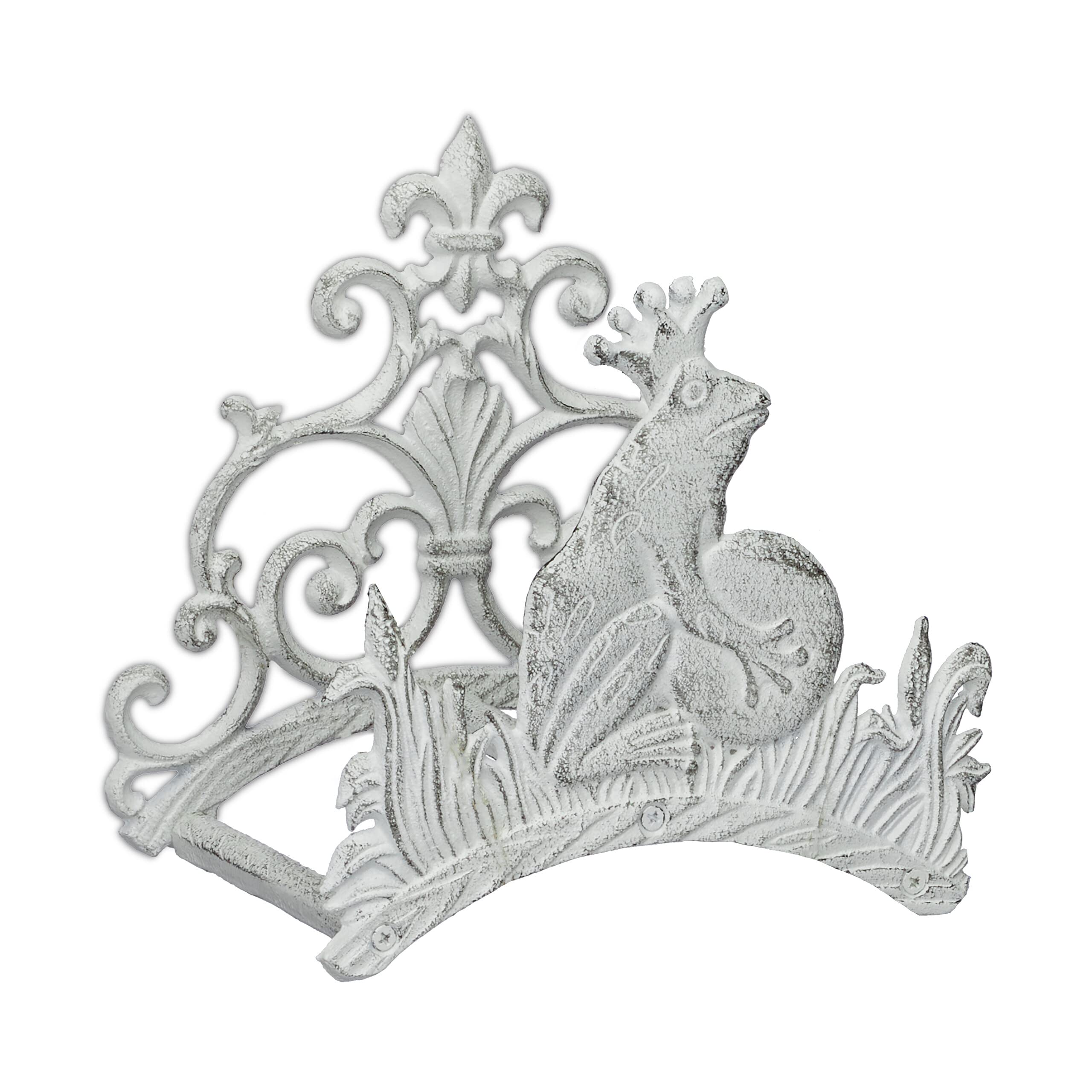 Support tuyau arrosage antique en fonte blanche de style rétro