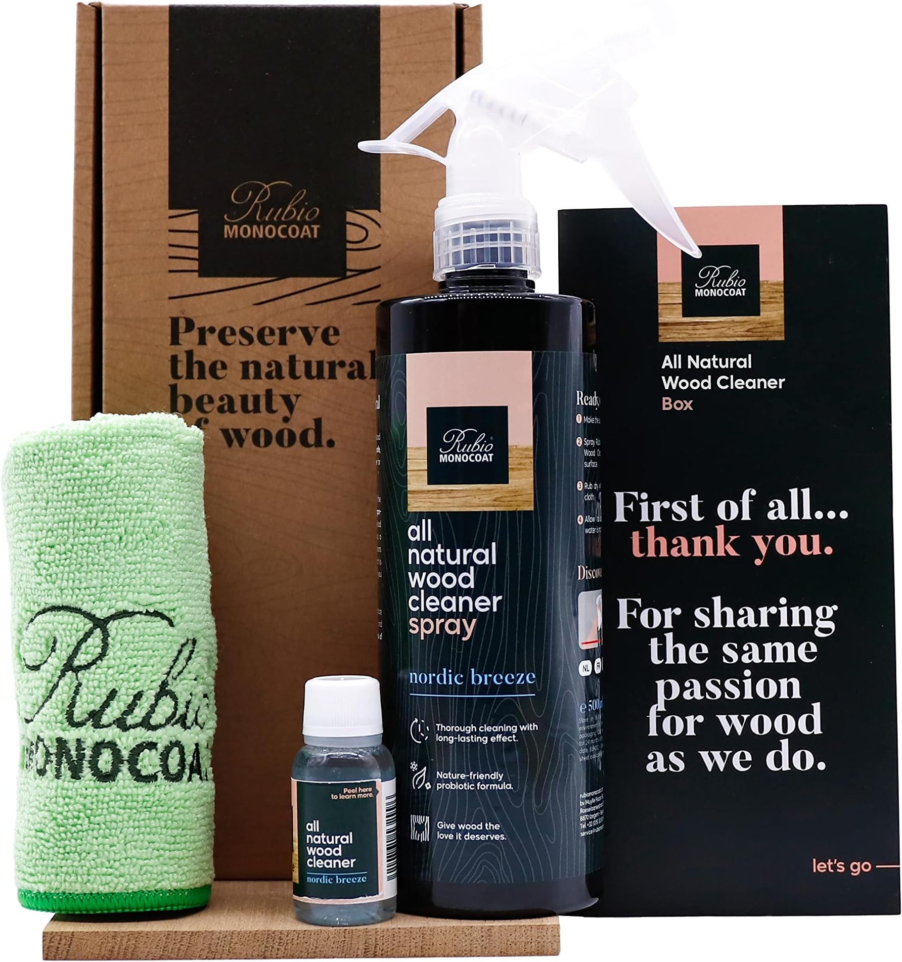 Rubio Monocoat Wood Cleaner Spray - for Furniture, Wood Care Spray, Microbiological Cleaning Product, Cleaner against Wood Stains - Nordic Breeze, 500 ml