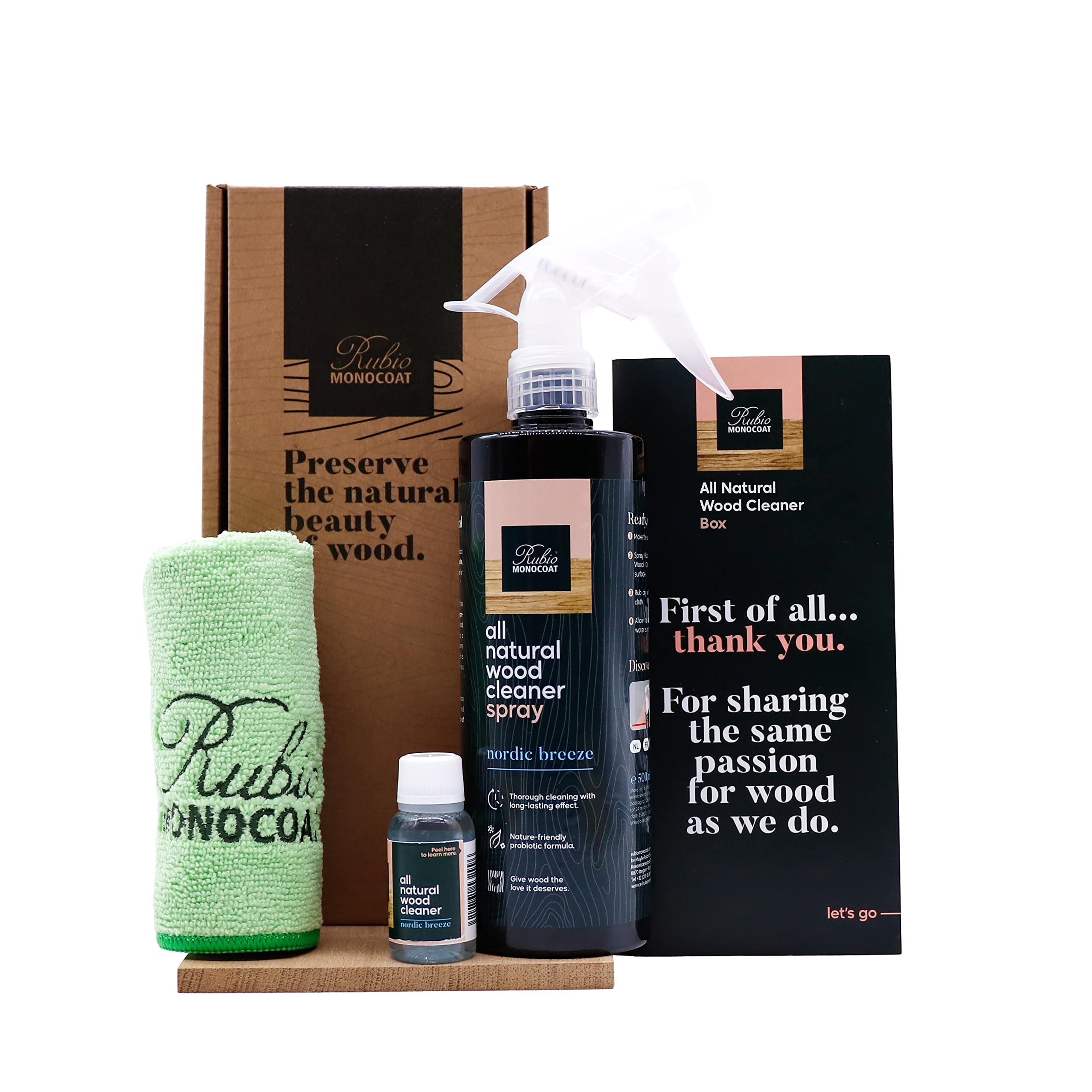 Rubio Monocoat Wood Cleaner Spray - for Furniture, Wood Care Spray, Microbiological Cleaning Product, Cleaner against Wood Stains - Nordic Breeze, 500 ml